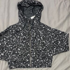 Forever 21 Black and White Patterned Windbreaker Jacket